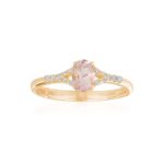 18 kt rose gold ring with Morganite and Diamonds - AD927/MO-LR