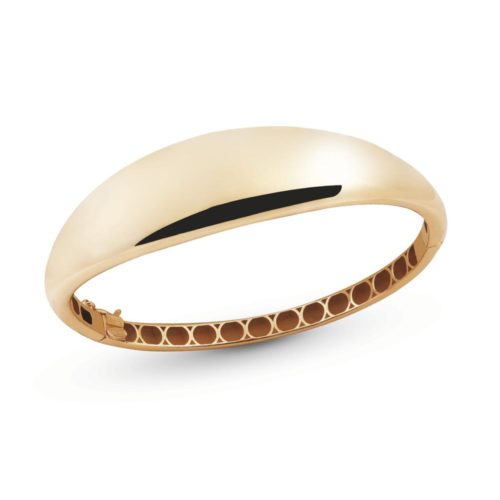 Polished 18kt yellow gold rounded bangle bangle - BP007-LG