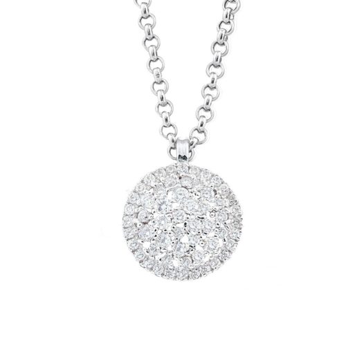 18kt white gold necklace with pavé diamonds - CD270