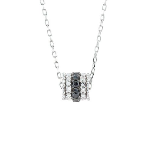 18kt gold necklace with white and black diamonds - CD372/DN