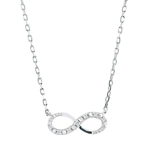 Infinity 18 kt gold necklace with diamonds - CD386