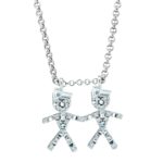 18kt white gold baby necklace, with diamonds - CD438/DBMM-4B