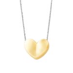 Rounded heart necklace in 18kt polished yellow gold - CEA2715-LN