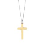 Necklace with white gold chain and 18kt yellow gold cross - CEA2719-LO