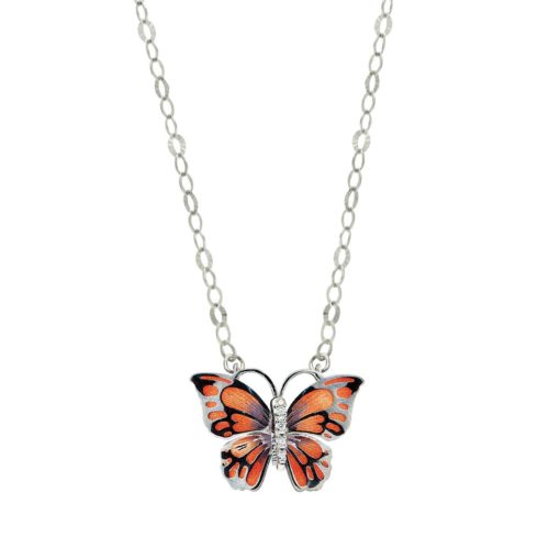 Small silver butterfly necklace