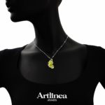 Small enameled butterfly silver necklace