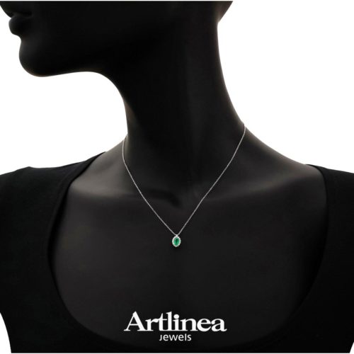 Necklace with Diamonds and Precious Stone