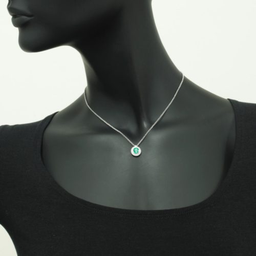 Necklace with Diamonds and Precious Stone