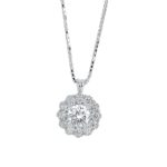 Multi-stone necklace with diamonds