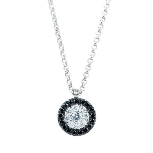 Multi-stone necklace with diamonds