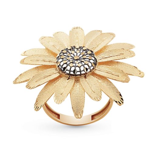 Flower ring in 18 kt gold
