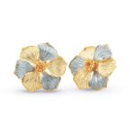 18 kt gold flower earrings