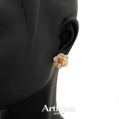 18 kt gold flower earrings