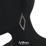 silver earrings with cubic zirconia