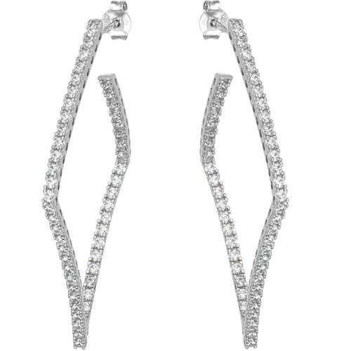 silver earrings with cubic zirconia