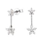 18 kt white gold earrings, star with diamonds - OD038-LB