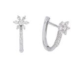 18 kt white gold earrings, star with diamonds - OD051-LB