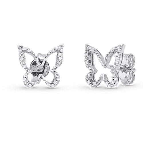 18 kt gold butterfly earrings, with diamonds - OD243