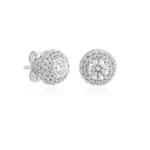 18kt white gold earrings with pavé diamonds - OD271/DB-LB