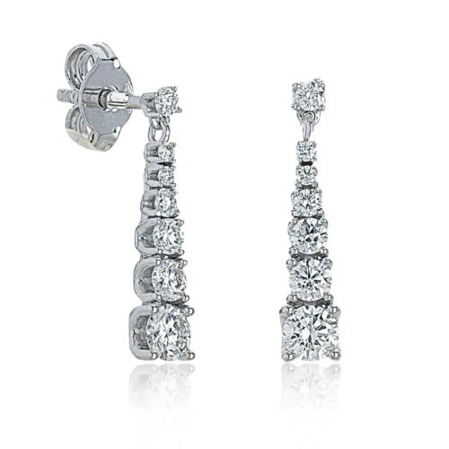 Drop earrings in 18kt white gold and diamonds - OD350