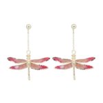 Dragonfly earrings in 18kt yellow gold, cathedral enamel - OE4894-MG