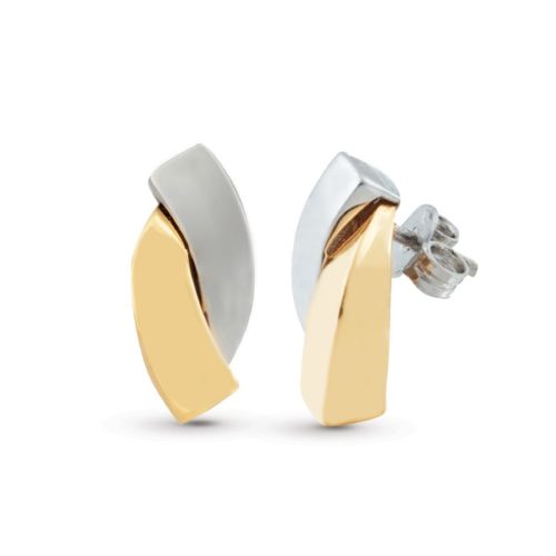 Shiny two-tone earrings in 18kt gold - OP0049-LN