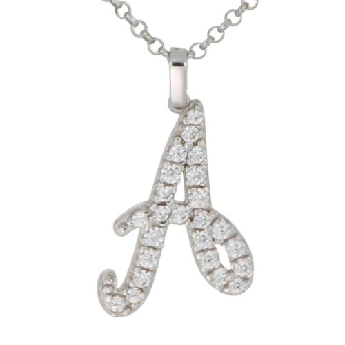 Italic Cubic Zirconia Necklaces - All initials available - ZCS7