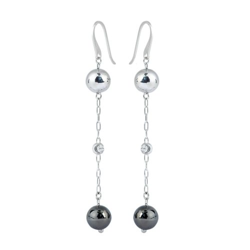 Rhodium and ruthenium 925 silver earrings - ZOR1057-LL