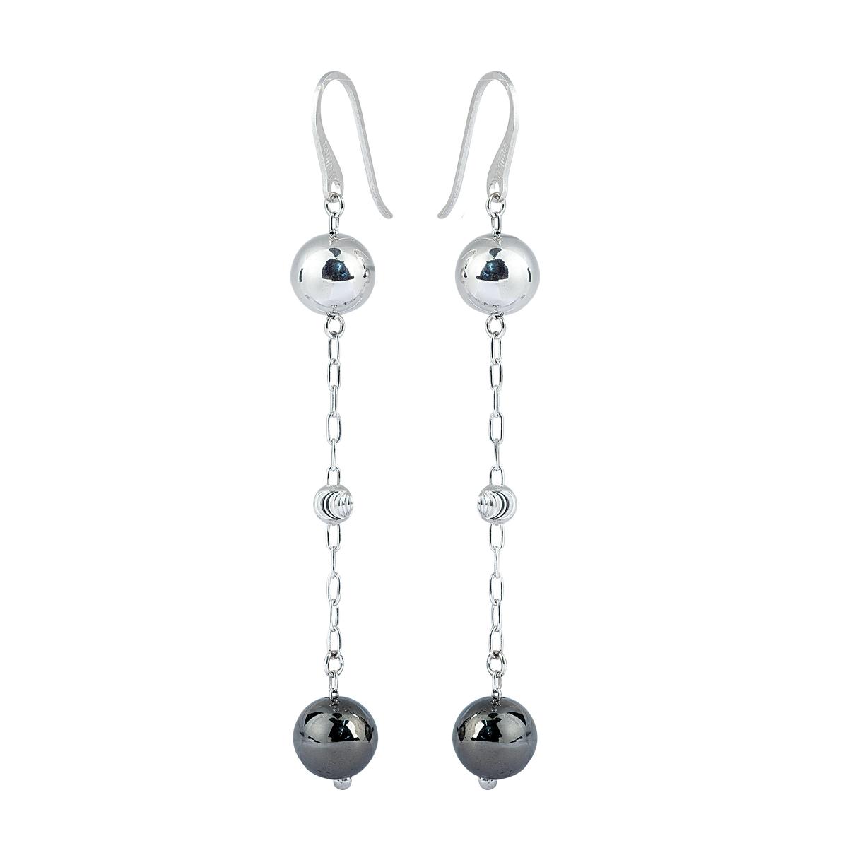Rhodium and ruthenium 925 silver earrings - ZOR1057-LL