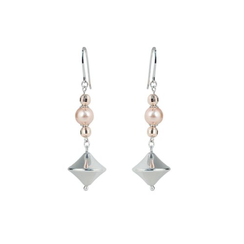 925 rhodium-plated and gilded silver earrings with pearls - ZOR1140-LH