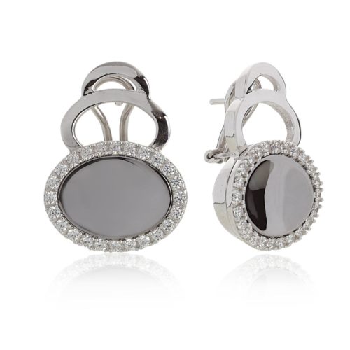 925 rhodium silver earring with zircons - ZOR1240
