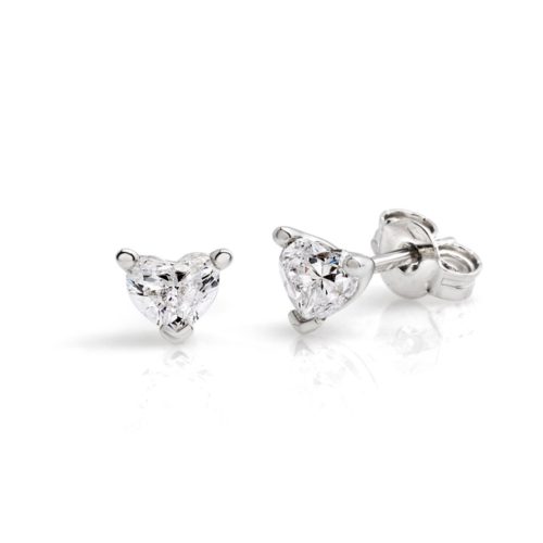 Heart-cut diamond earrings
