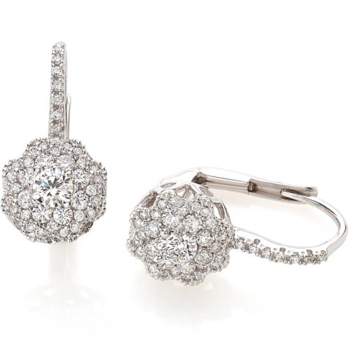 18kt gold earrings with pavé diamonds - OD340/DB
