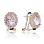 Clip earrings in 18kt gold with Morganite and diamonds - OD290/MO-LR