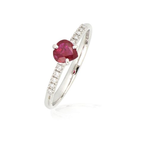18kt white gold ring with diamonds and central precious stone - AD901