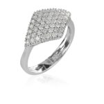 18kt white gold rhodium-plated ring with pavé diamonds - AD934/DB-LB