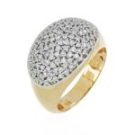 18kt gold ring with pavé diamonds - AD971/DB