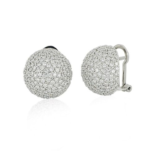 18kt white gold earrings with pavé diamonds - OD493/DB-LB
