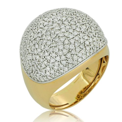 18kt gold ring with pavé diamonds - AD963/DB