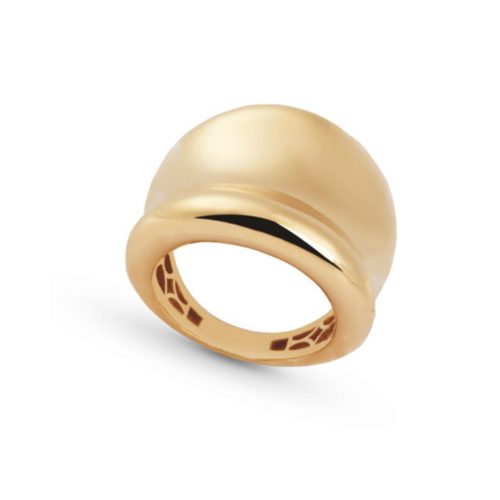 18kt polished yellow gold hollow band ring - AP003-LG