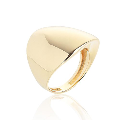 18kt polished yellow gold faceted convex band ring - AP136