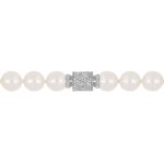 Akoya pearl string with diamond clasp in 18 kt gold - C008L