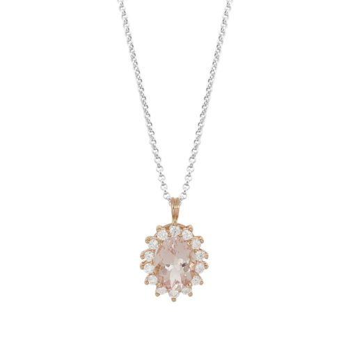 Gold necklace with morganite and diamonds - CD600/MO-LH