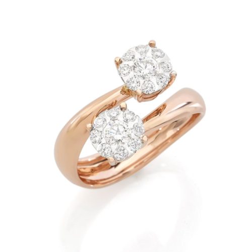 Multi-stone contrarié ring with diamonds