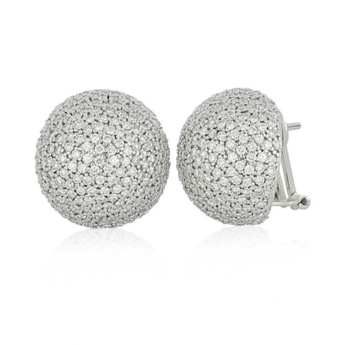 18kt white gold earrings with pavé diamonds - OD494/DB-LB