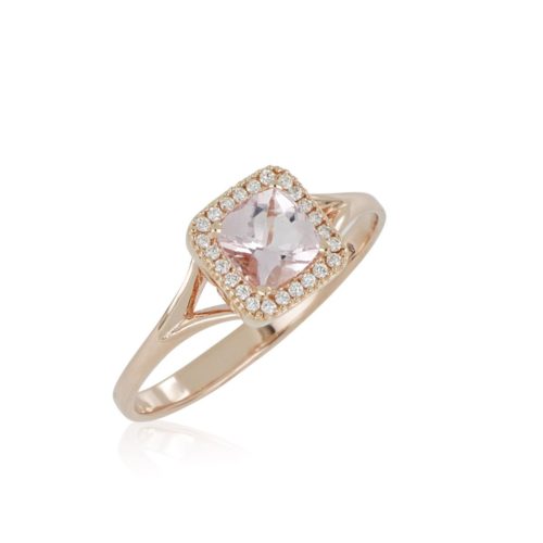 18 kt rose gold ring with Morganite and Diamonds - AD1034/MO-LR