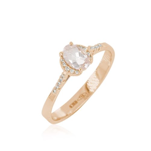18kt gold ring with Morganite and diamonds - AD1074/MO-LR
