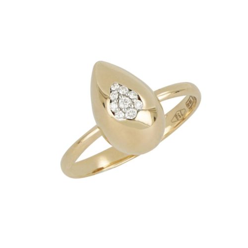 Drop ring in gold and diamonds - AD959