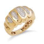18kt gold pavé diamond ring - AD965