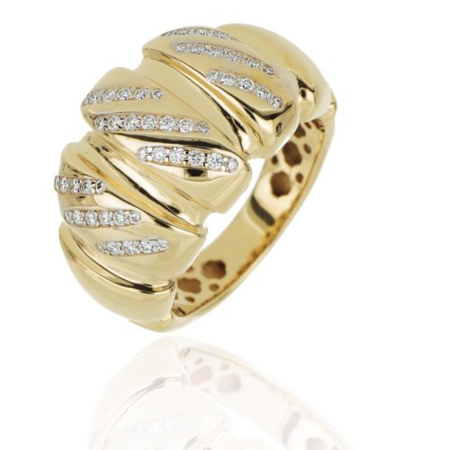 18kt gold pavé diamond ring - AD967
